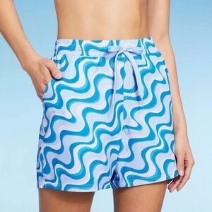 Wild Fable 5" Board Swim Shorts Multi Blue Swirl